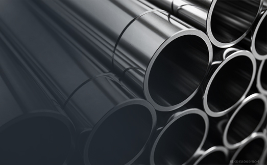 Welded steel beams forming a building skeleton.